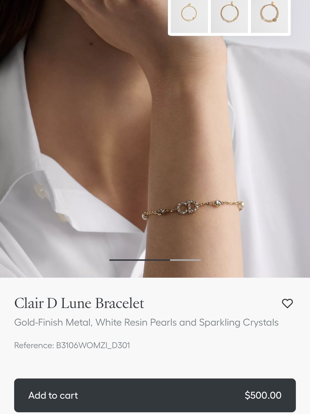 Christian Dior Clair D Lune Bracelet